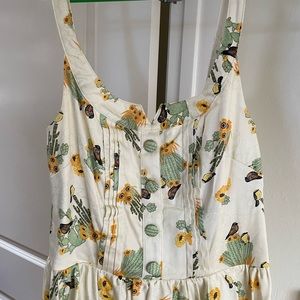 A line cactus print dress